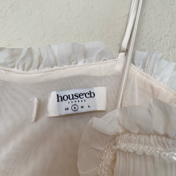 HOUSE OF CB 'Solana' Ivory Sequin Pleat Maxi Dress white NWOT size Small - Picture 6 of 17